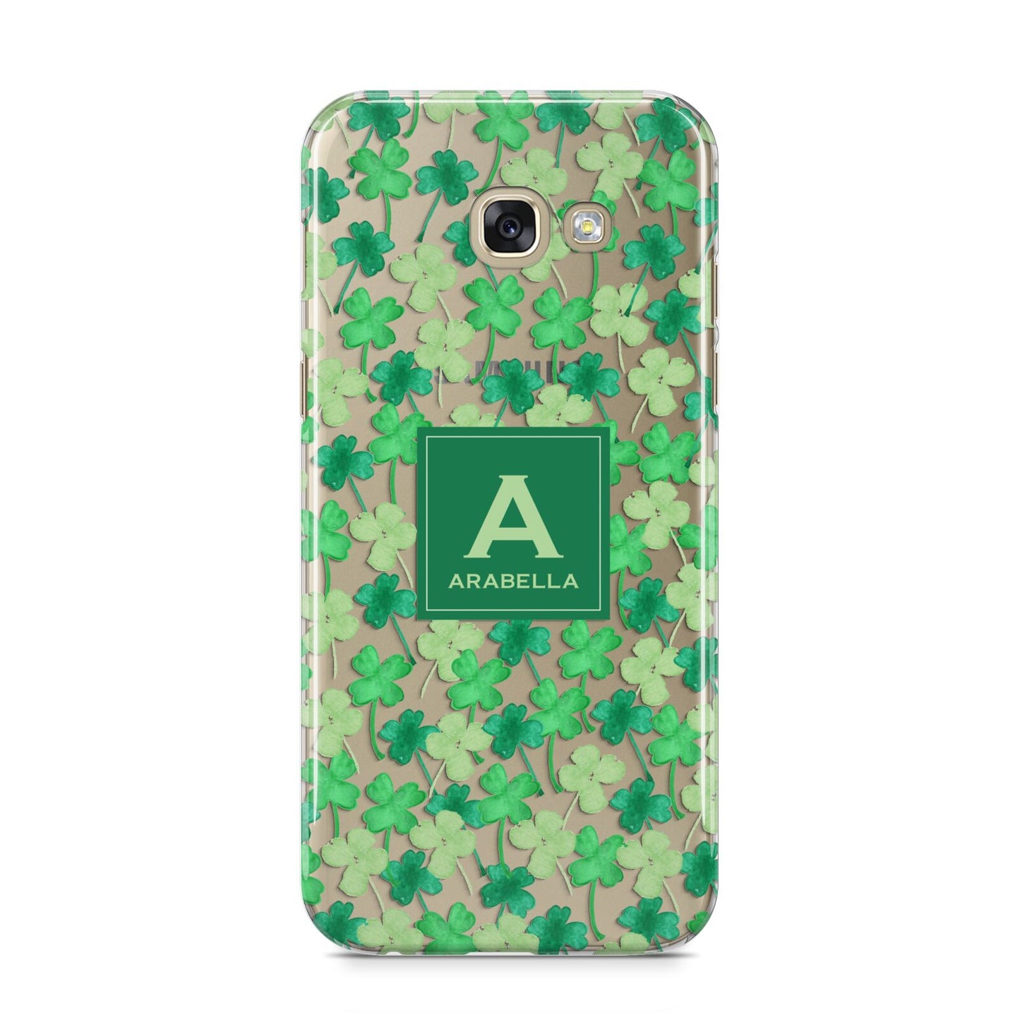 St Patricks Day Monogram Samsung Galaxy A5 2017 Case on gold phone