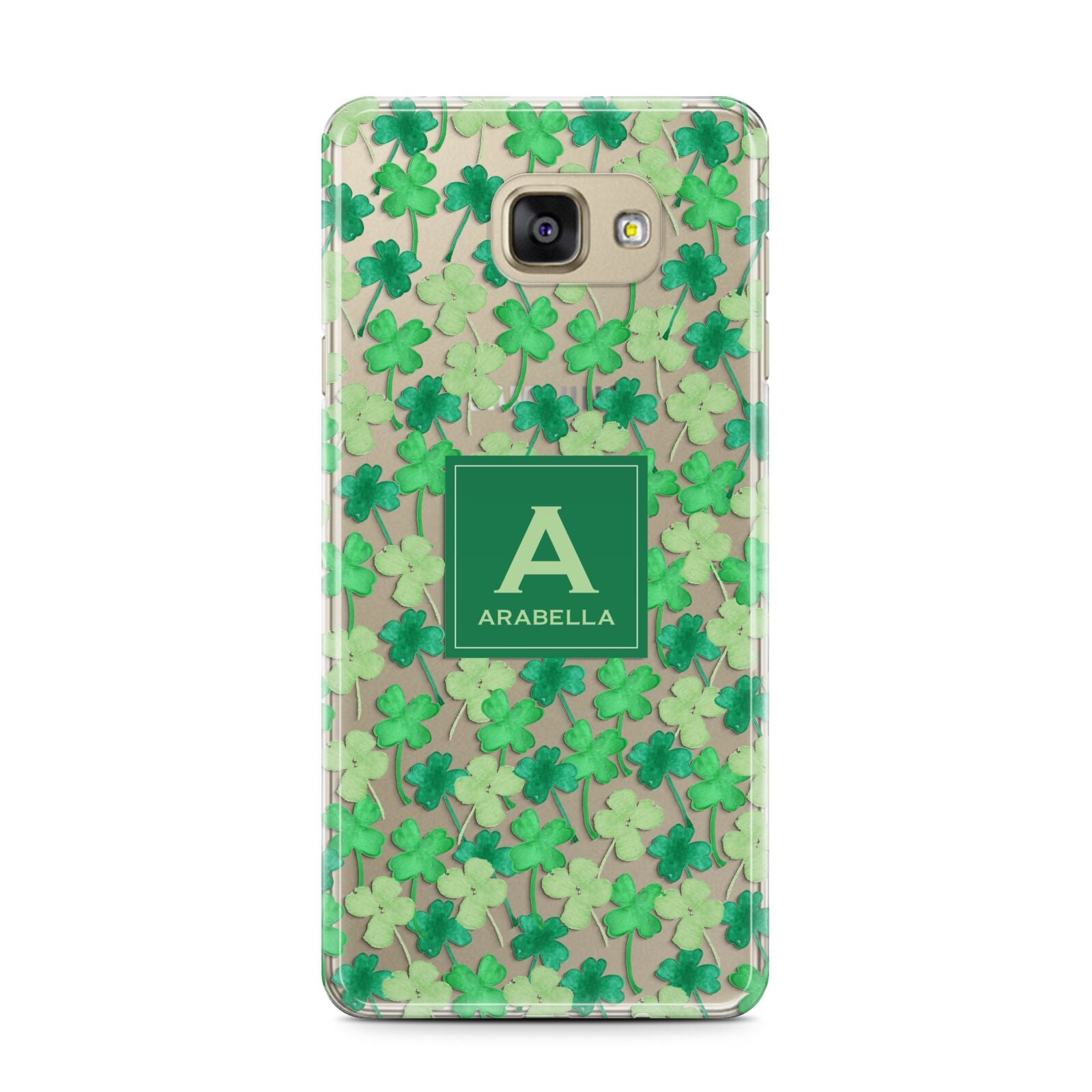 St Patricks Day Monogram Samsung Galaxy A7 2016 Case on gold phone