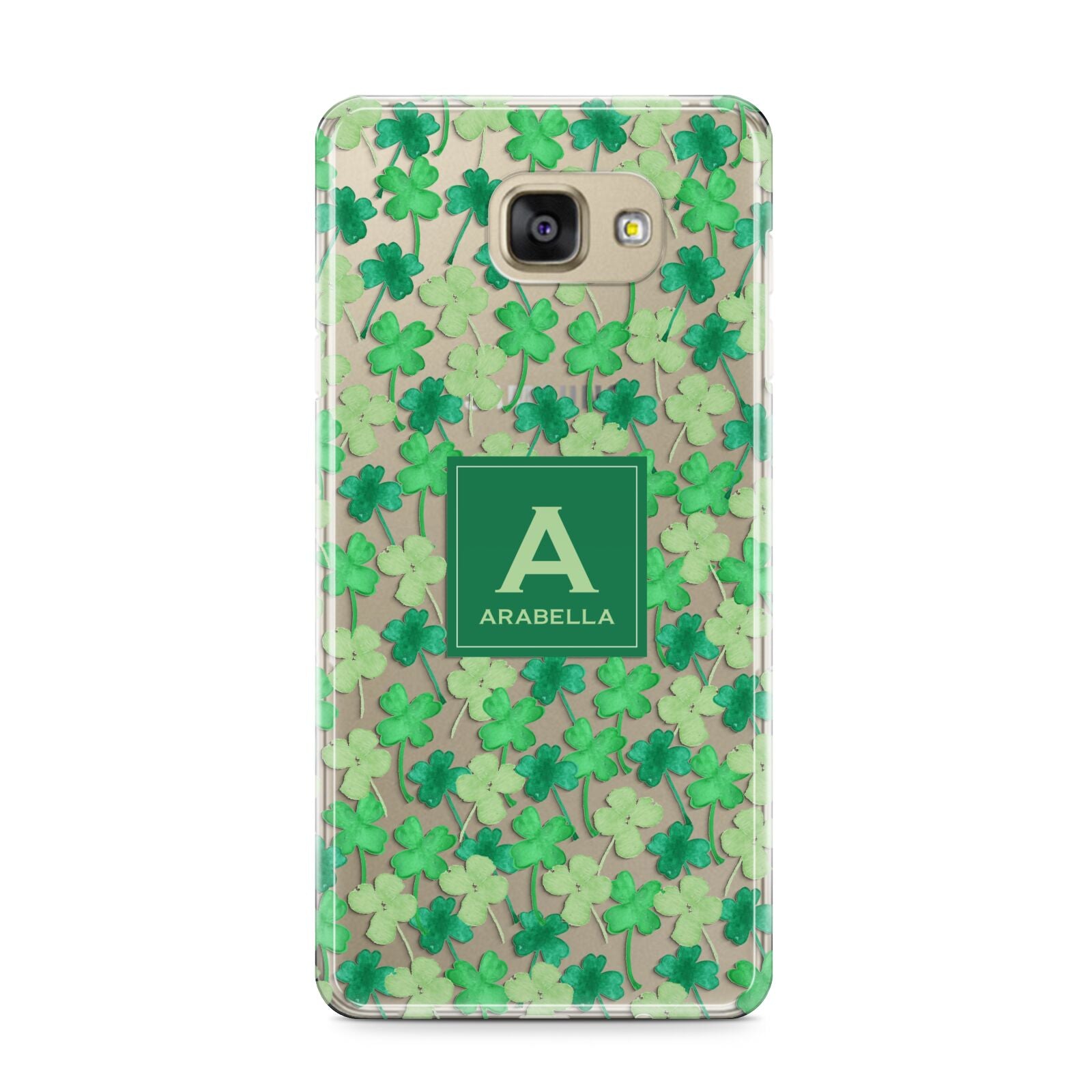 St Patricks Day Monogram Samsung Galaxy A9 2016 Case on gold phone