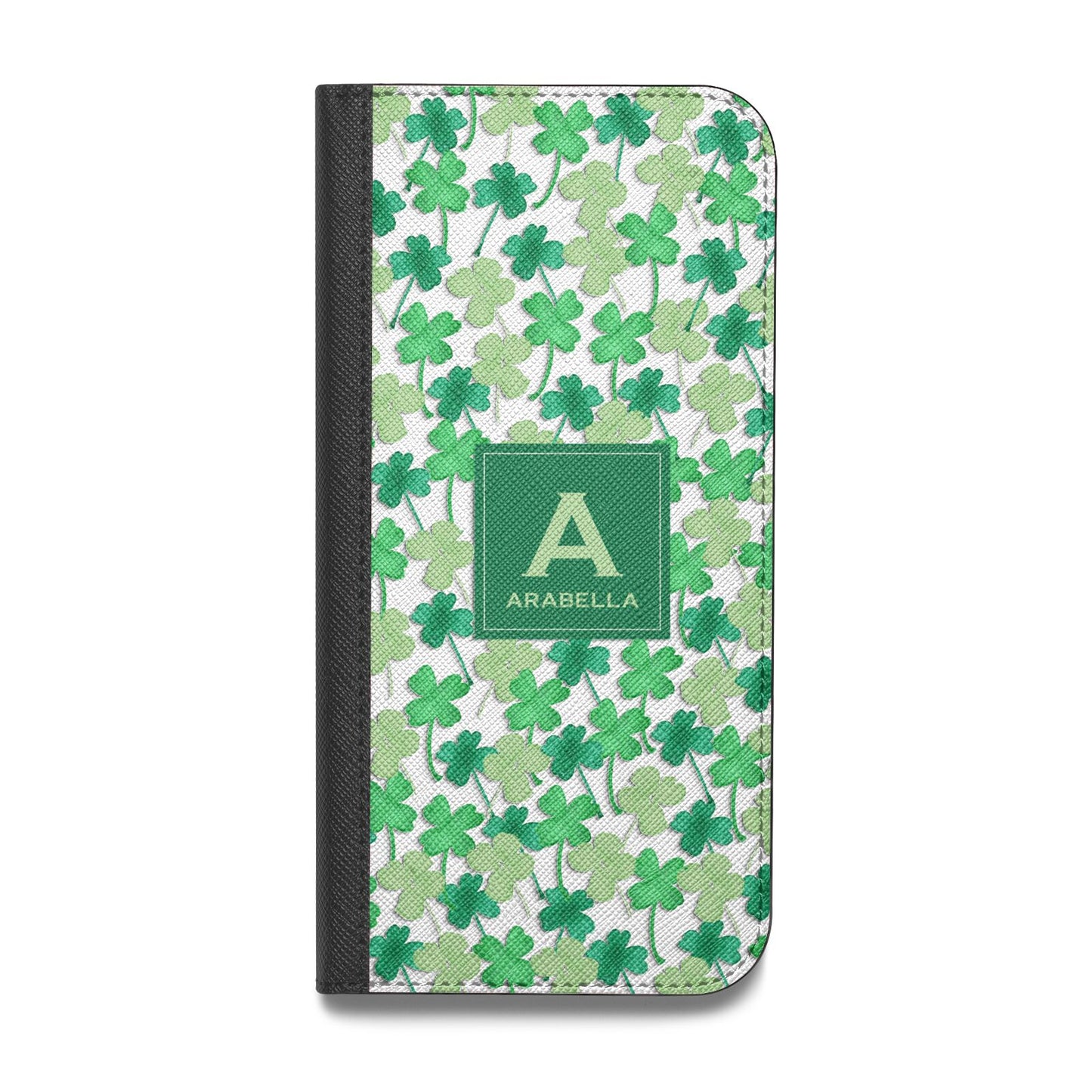 St Patricks Day Monogram Vegan Leather Flip iPhone Case