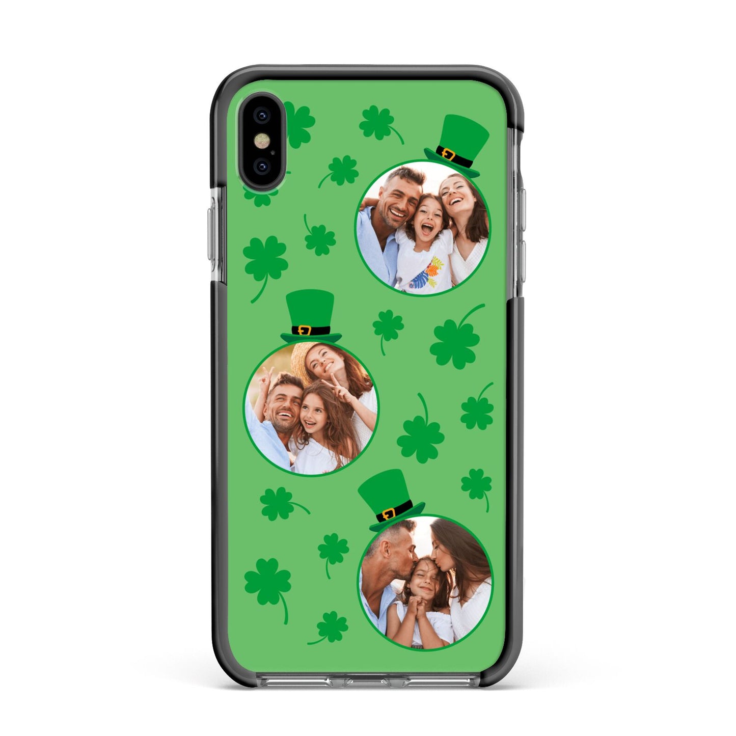 St Patricks Day Personalised Photo Apple iPhone Xs Max Impact Case Black Edge on Black Phone