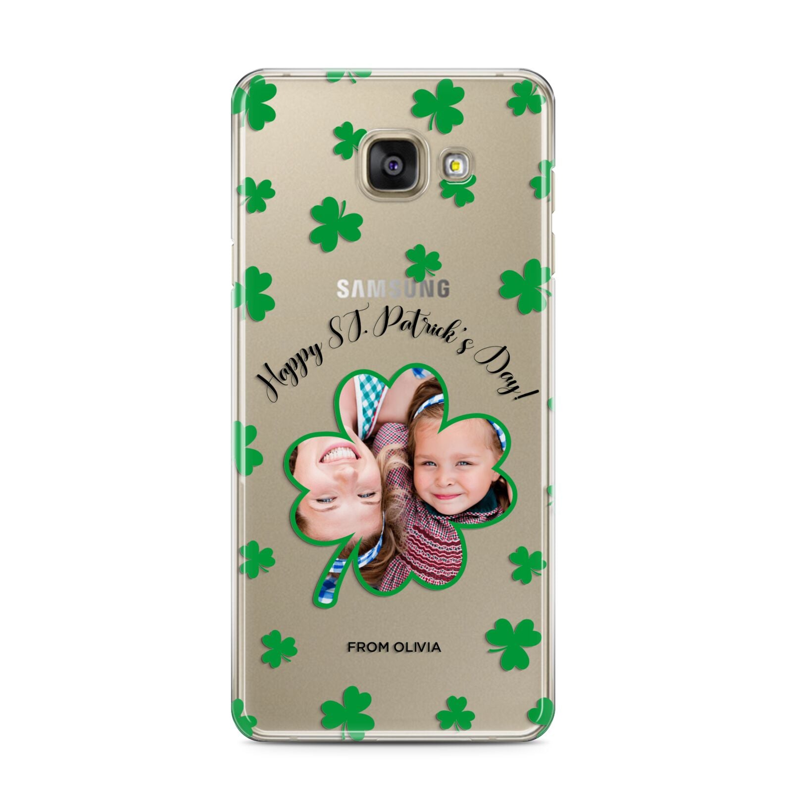 St Patricks Day Photo Upload Samsung Galaxy A3 2016 Case on gold phone