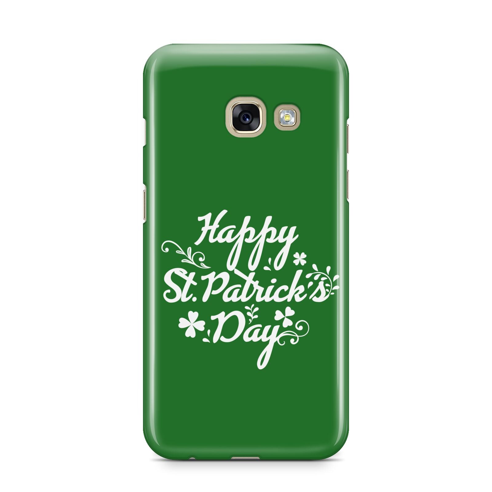 St Patricks Day Samsung Galaxy A3 2017 Case on gold phone