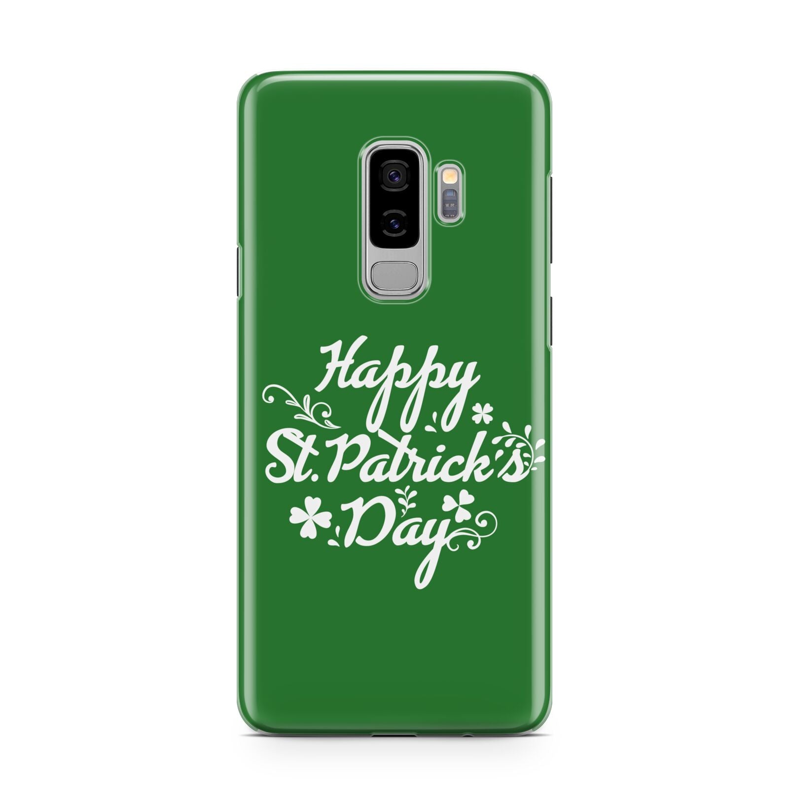 St Patricks Day Samsung Galaxy S9 Plus Case on Silver phone