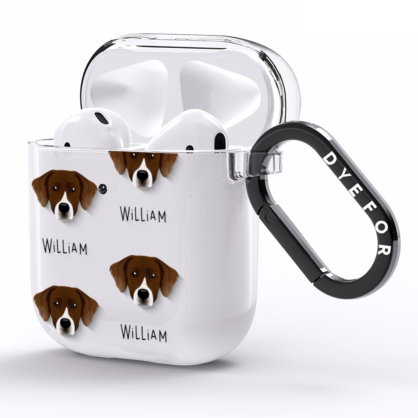 Staffador Icon with Name AirPods Clear Case Side Image