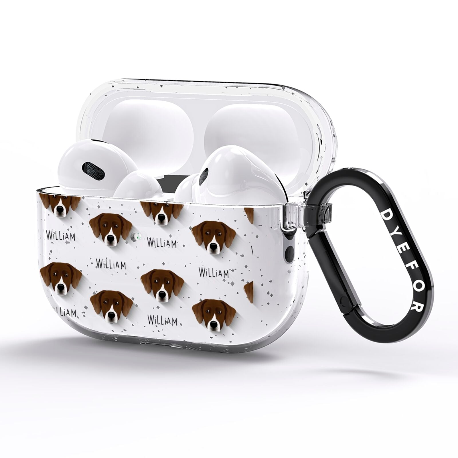 Staffador Icon with Name AirPods Pro Glitter Case Side Image