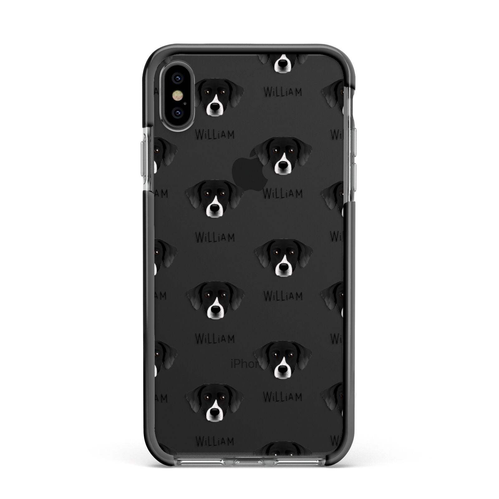 Staffador Icon with Name Apple iPhone Xs Max Impact Case Black Edge on Black Phone