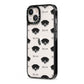 Staffador Icon with Name iPhone 13 Black Impact Case Side Angle on Silver phone