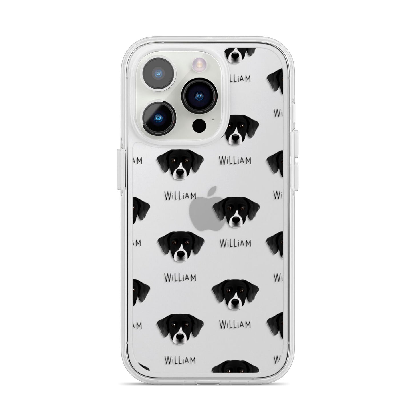 Staffador Icon with Name iPhone 14 Pro Clear Tough Case Silver