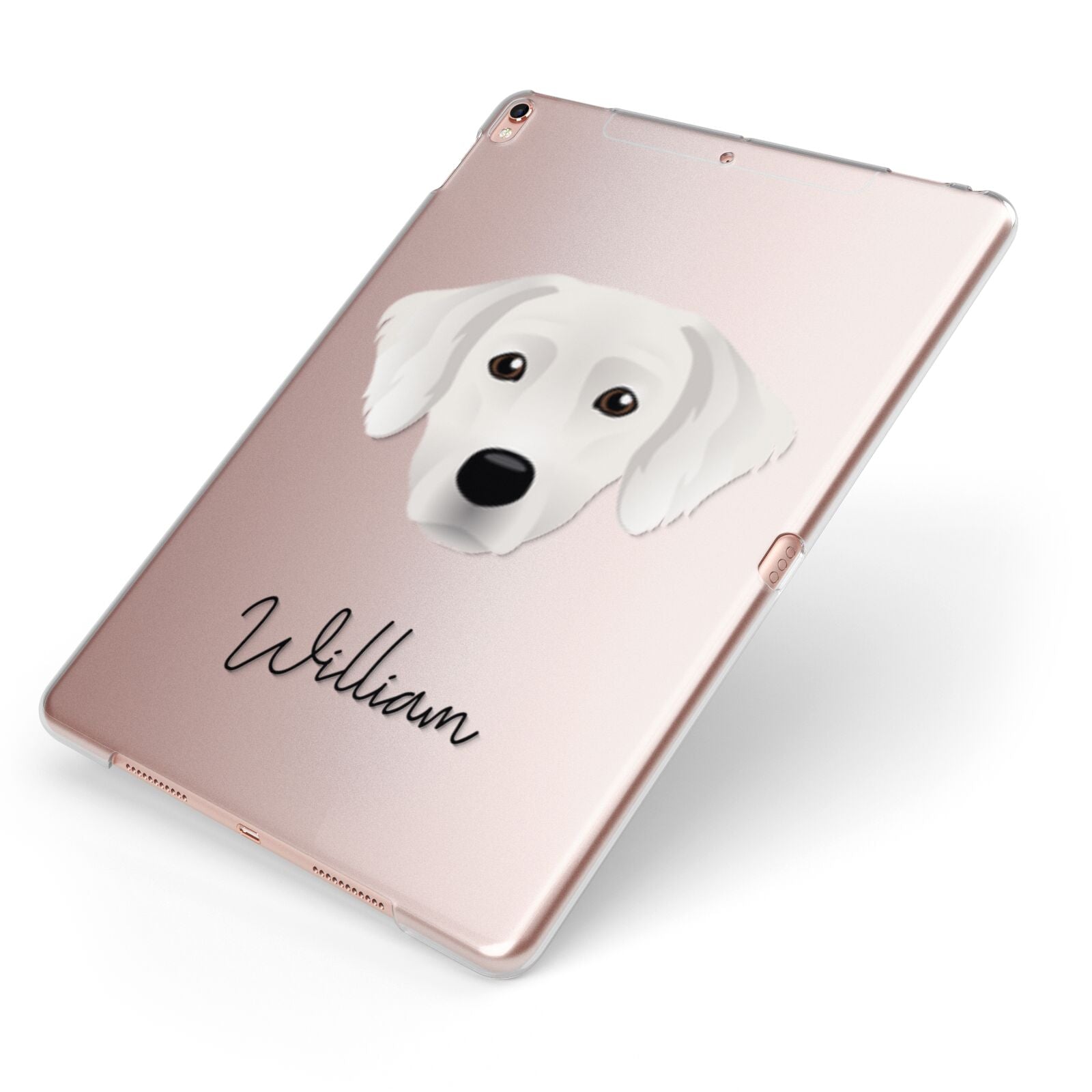 Staffador Personalised Apple iPad Case on Rose Gold iPad Side View