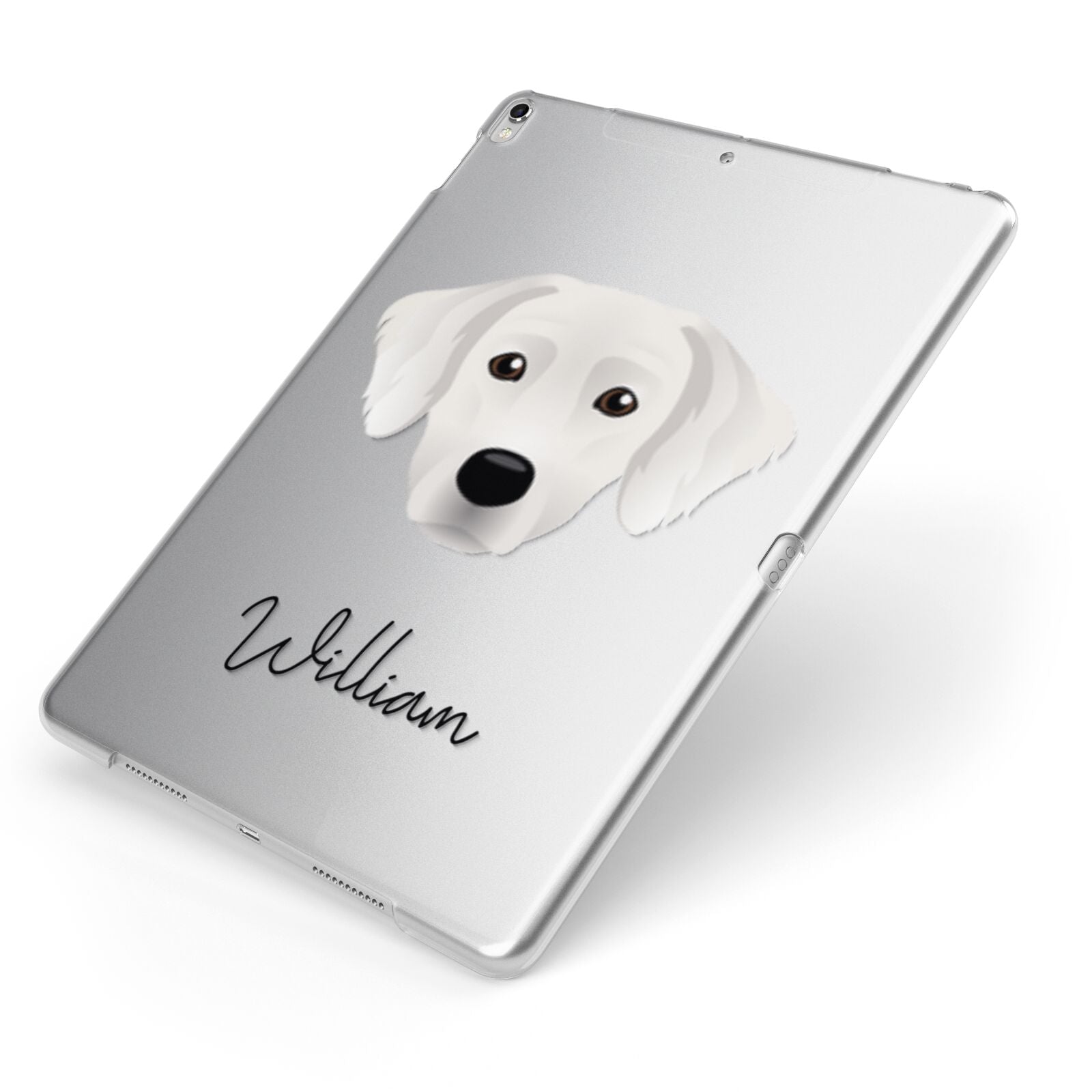 Staffador Personalised Apple iPad Case on Silver iPad Side View