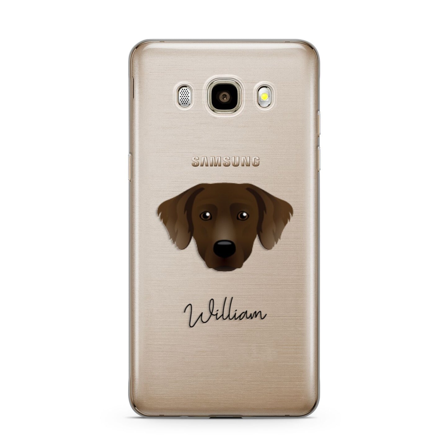 Staffador Personalised Samsung Galaxy J7 2016 Case on gold phone