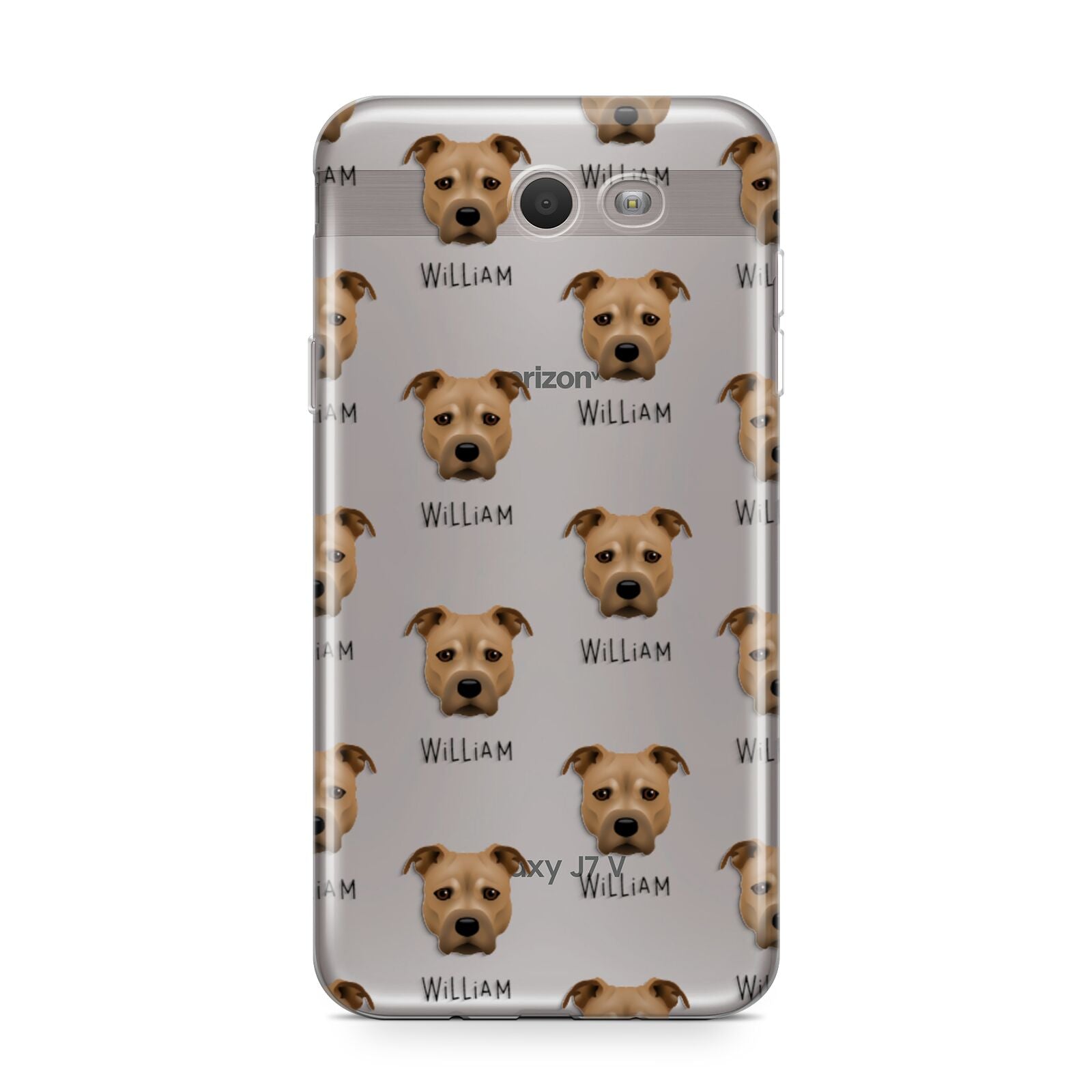 Staffordshire Bull Terrier Icon with Name Samsung Galaxy J7 2017 Case