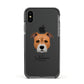 Staffordshire Bull Terrier Personalised Apple iPhone Xs Impact Case Black Edge on Black Phone