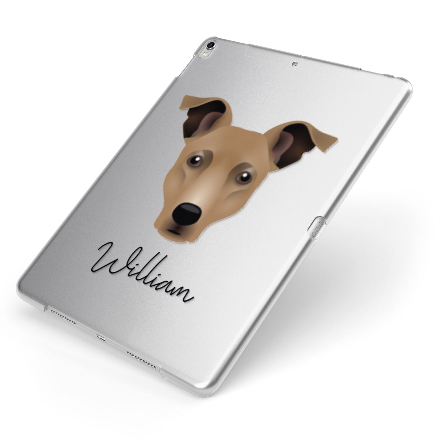 Staffy Jack Personalised Apple iPad Case on Silver iPad Side View