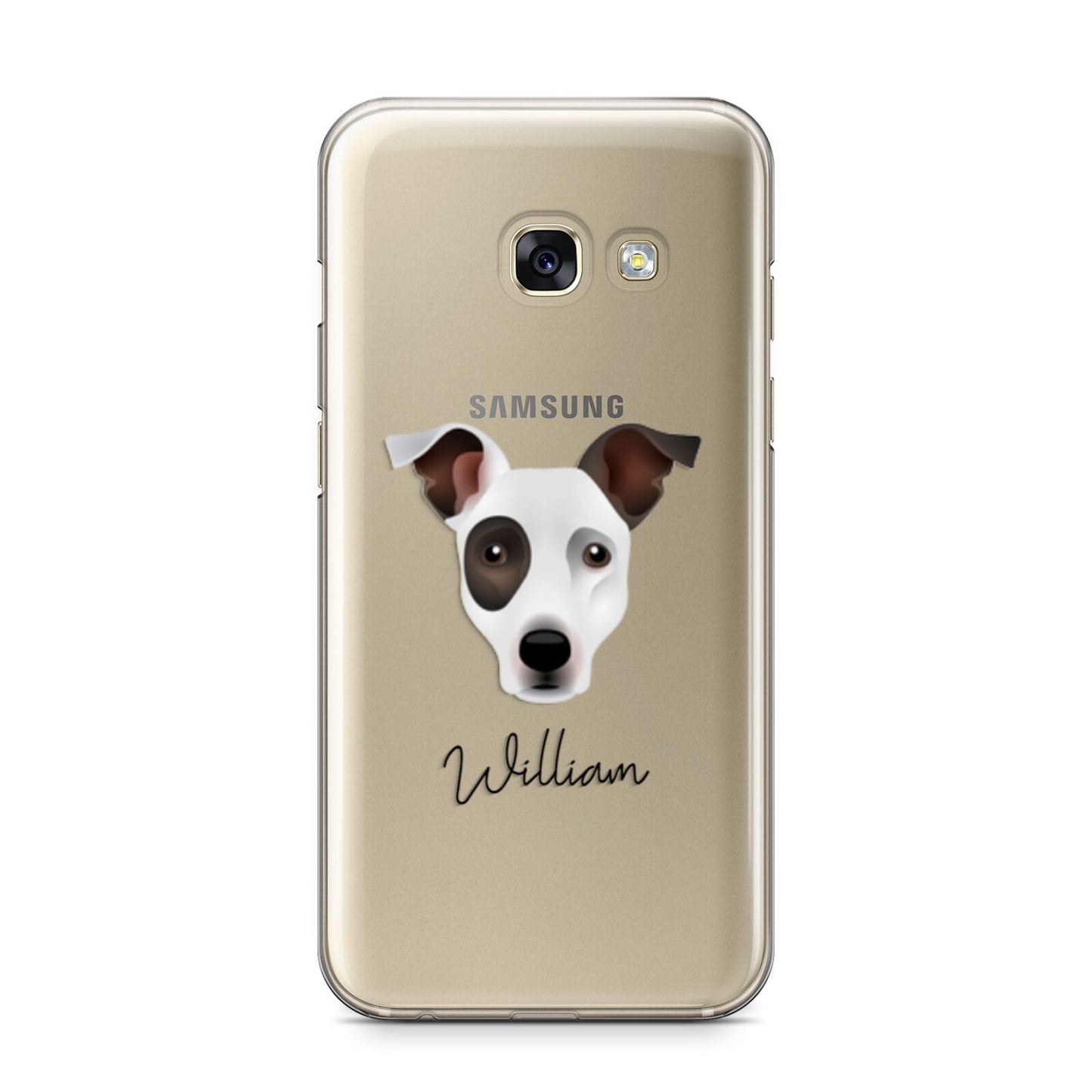 Staffy Jack Personalised Samsung Galaxy A3 2017 Case on gold phone