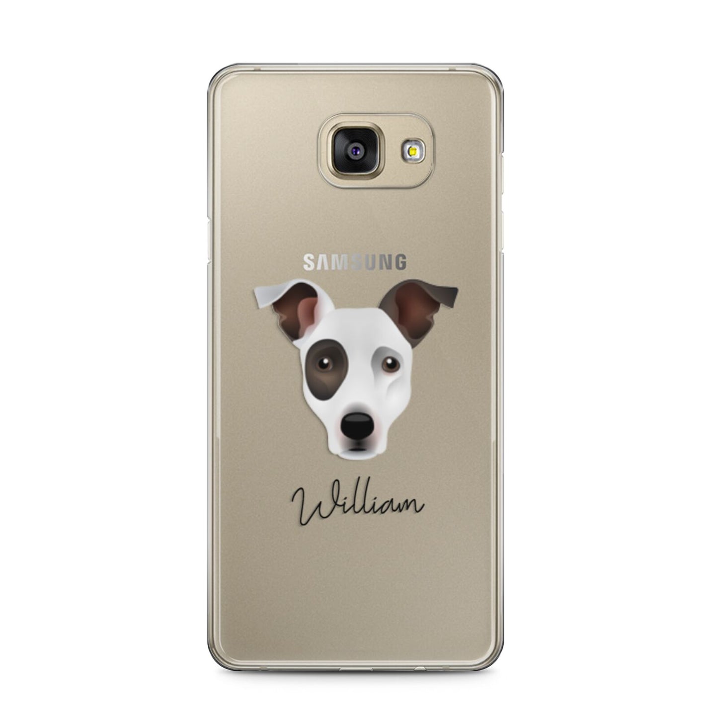 Staffy Jack Personalised Samsung Galaxy A5 2016 Case on gold phone