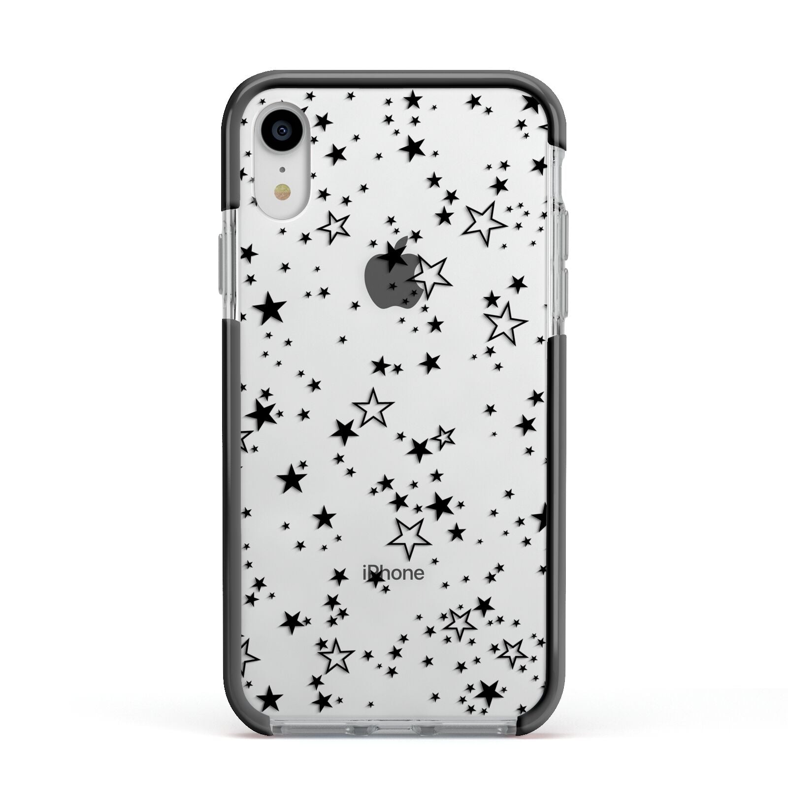 Star Apple iPhone XR Impact Case Black Edge on Silver Phone