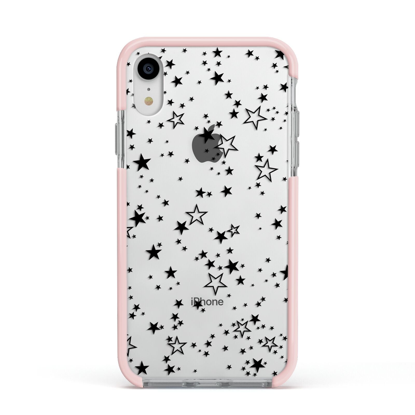 Star Apple iPhone XR Impact Case Pink Edge on Silver Phone