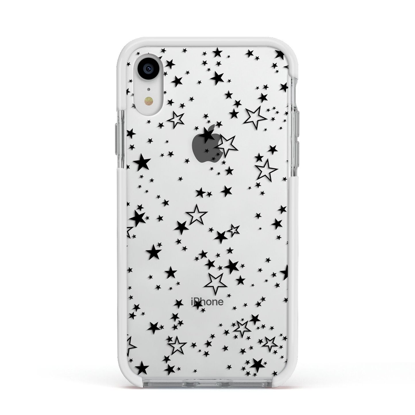 Star Apple iPhone XR Impact Case White Edge on Silver Phone