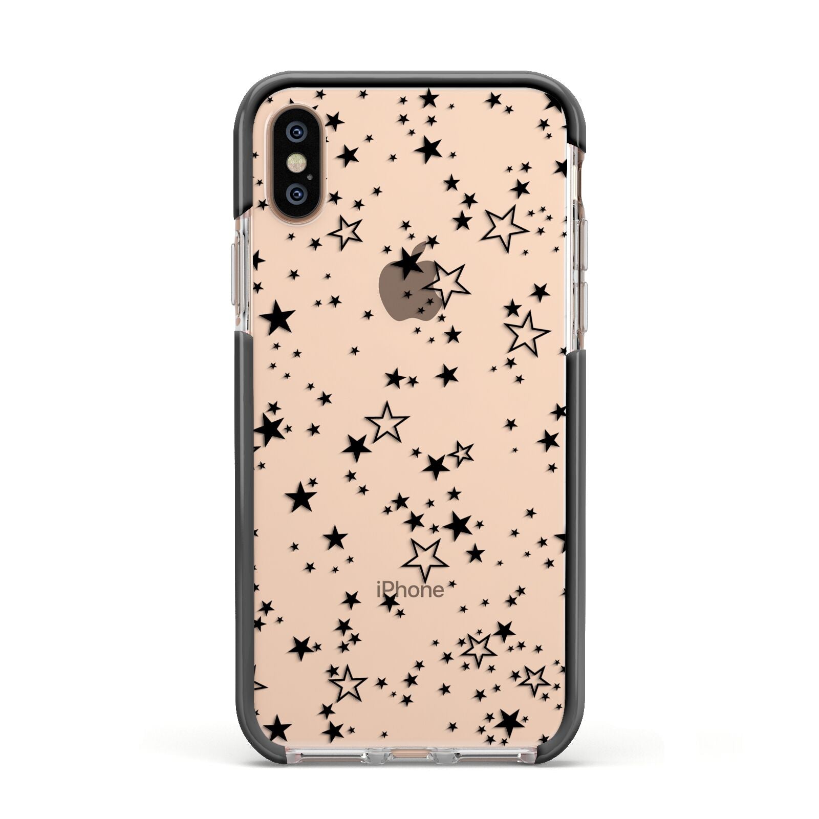 Star Apple iPhone Xs Impact Case Black Edge on Gold Phone