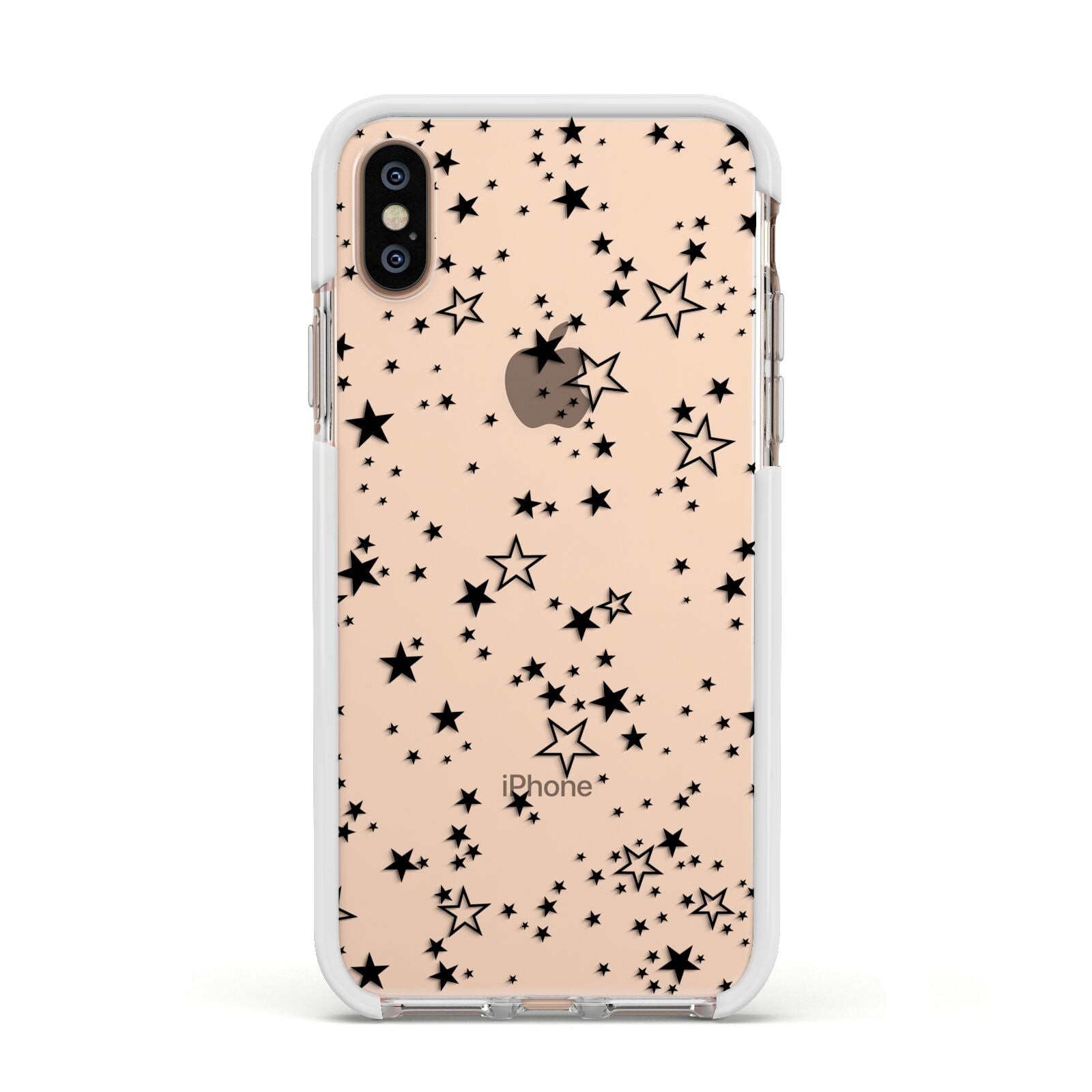 Star Apple iPhone Xs Impact Case White Edge on Gold Phone