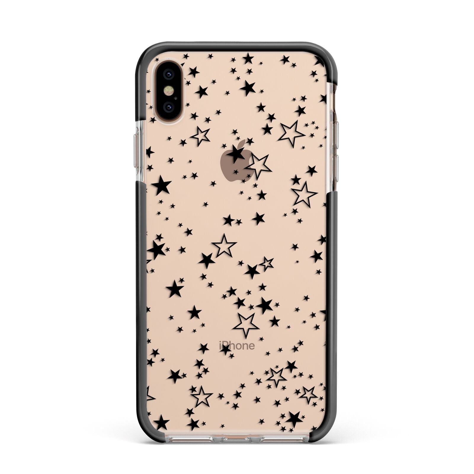 Star Apple iPhone Xs Max Impact Case Black Edge on Gold Phone