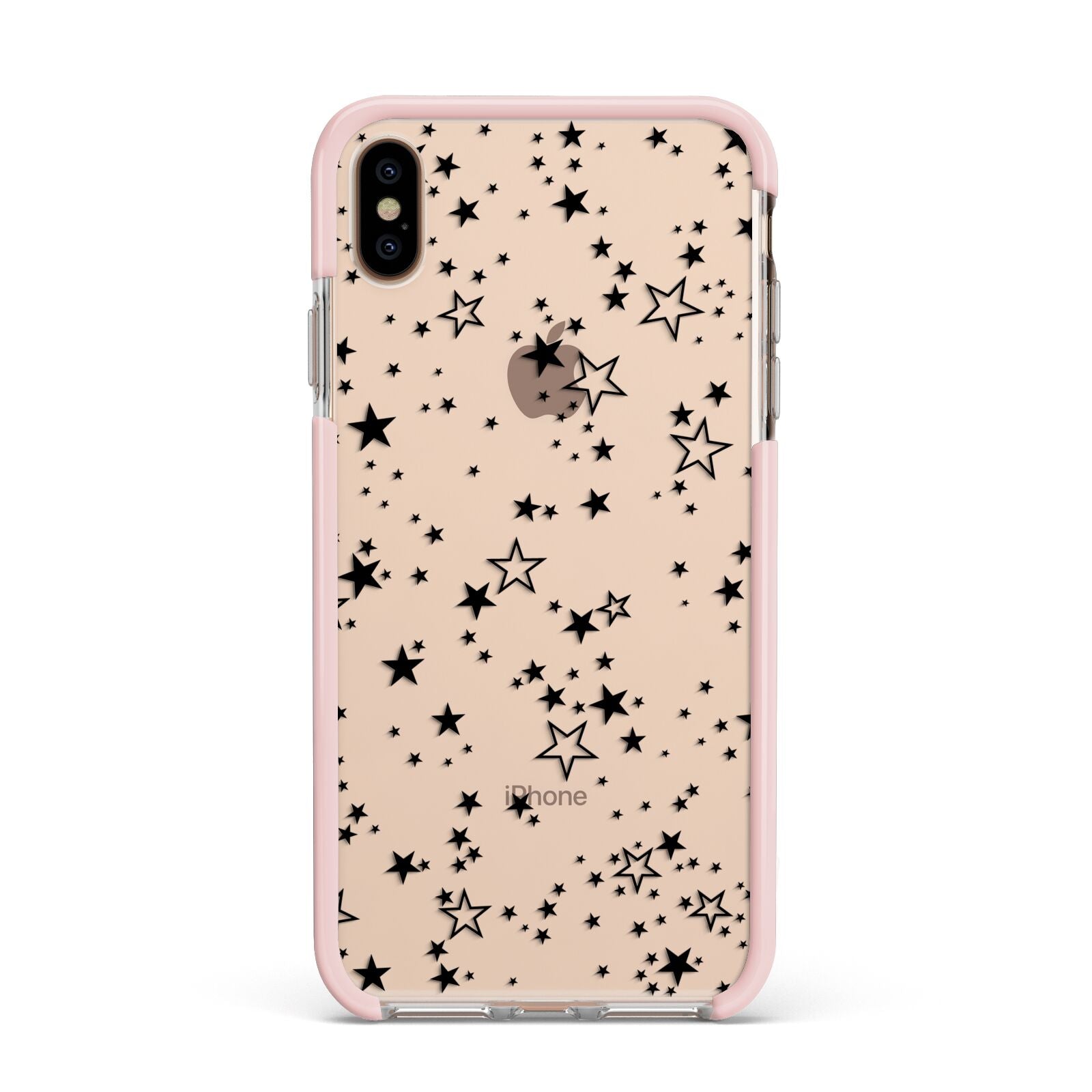 Star Apple iPhone Xs Max Impact Case Pink Edge on Gold Phone