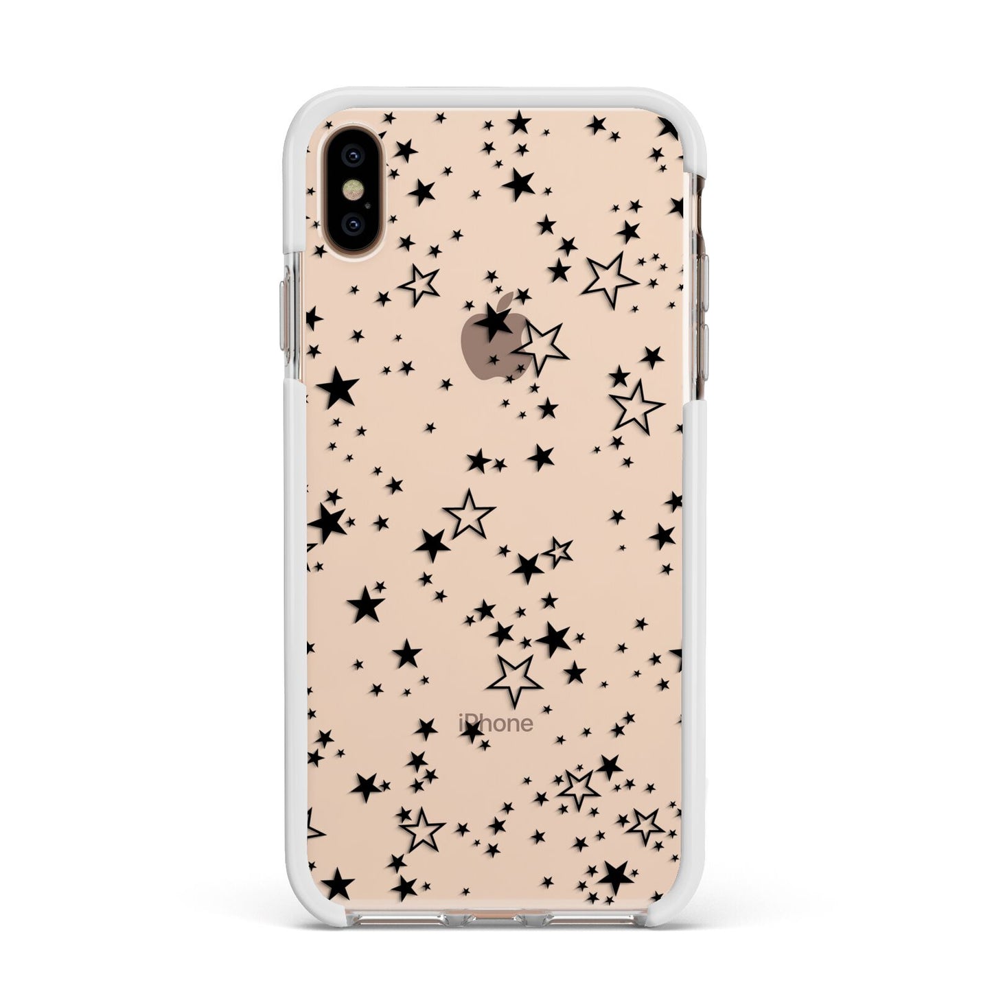 Star Apple iPhone Xs Max Impact Case White Edge on Gold Phone