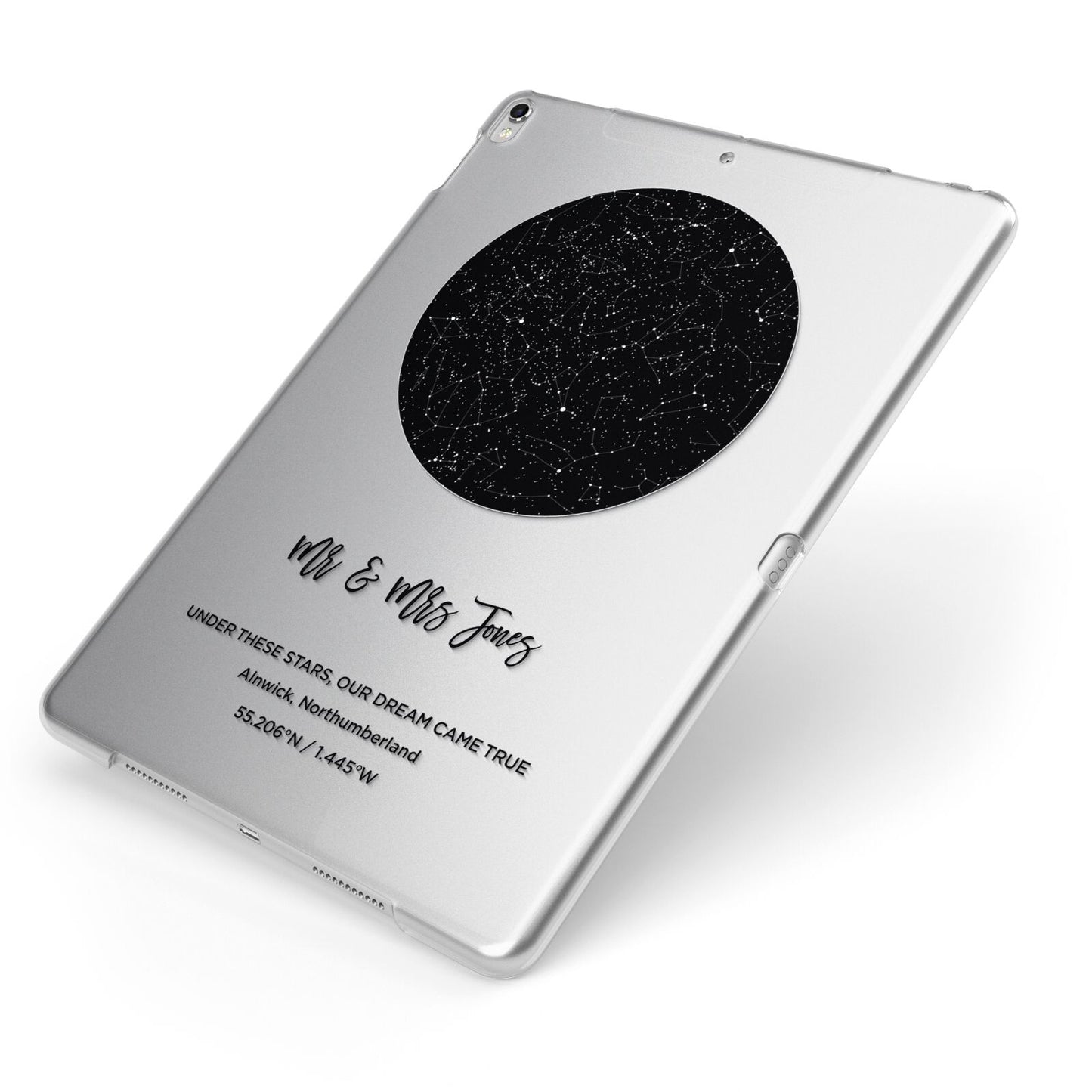 Star Map Design Apple iPad Case on Silver iPad Side View