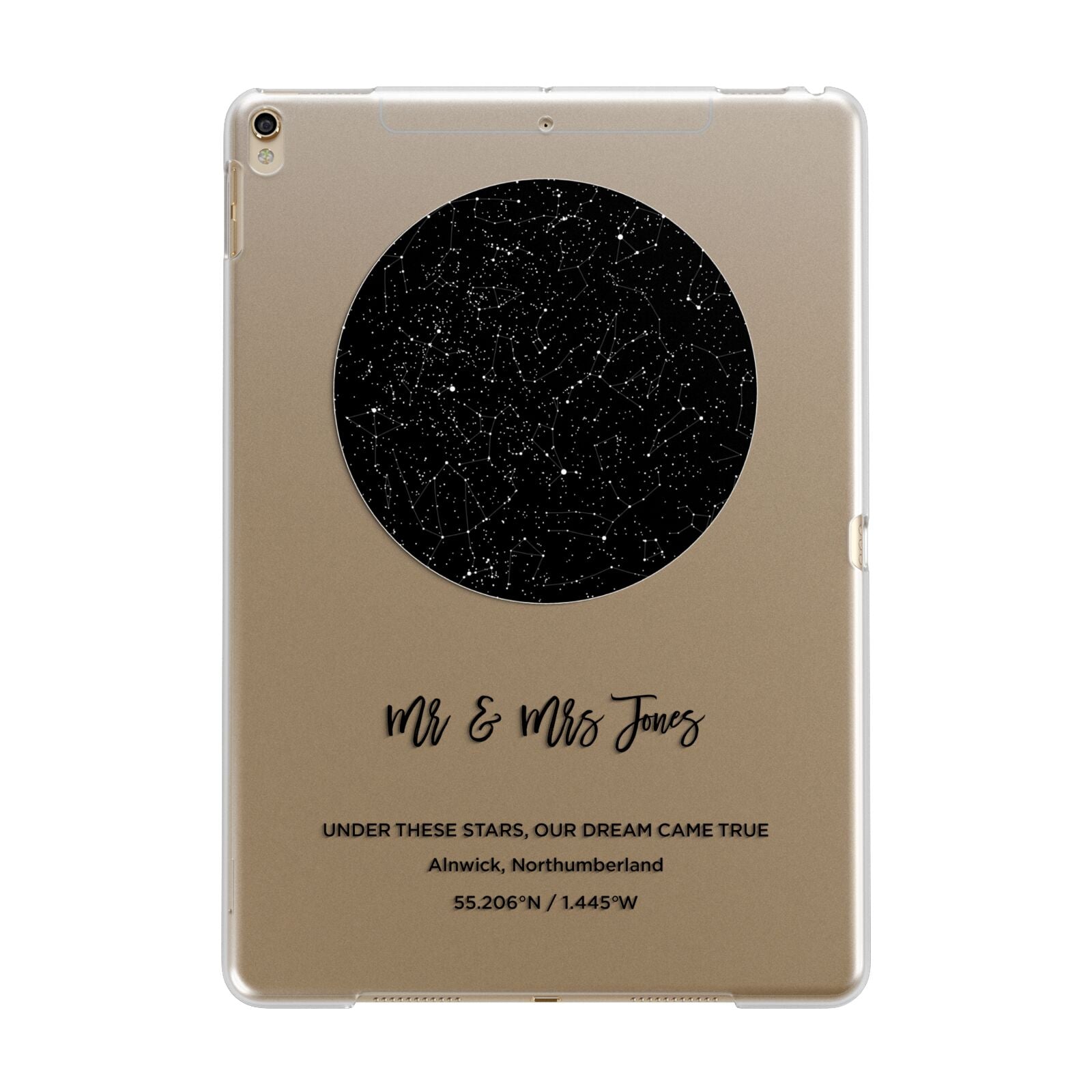 Star Map Design Apple iPad Gold Case