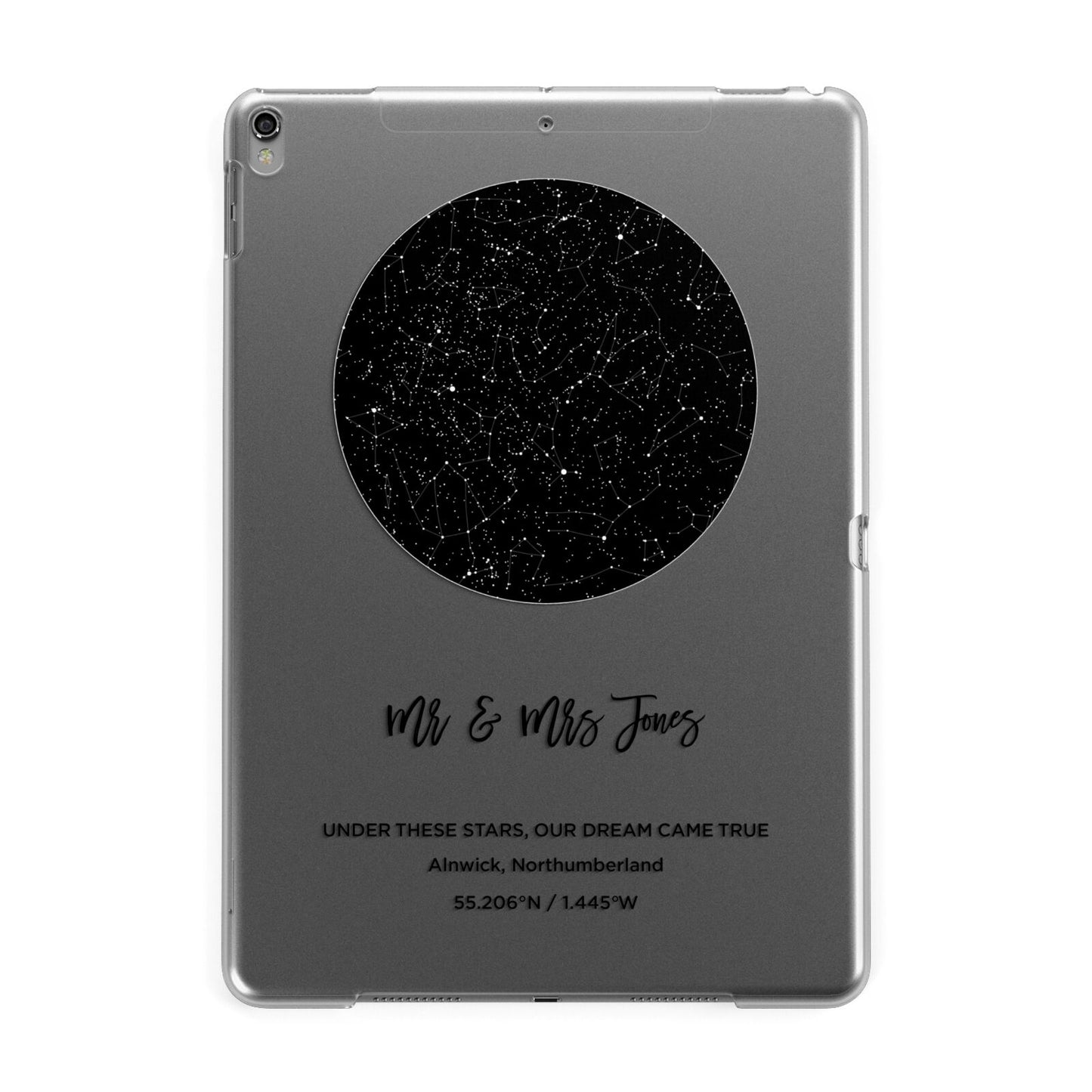 Star Map Design Apple iPad Grey Case