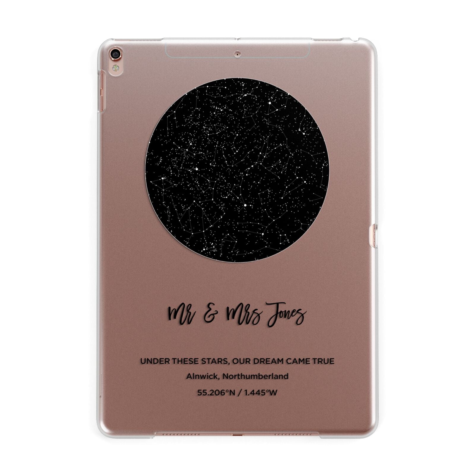 Star Map Design Apple iPad Rose Gold Case