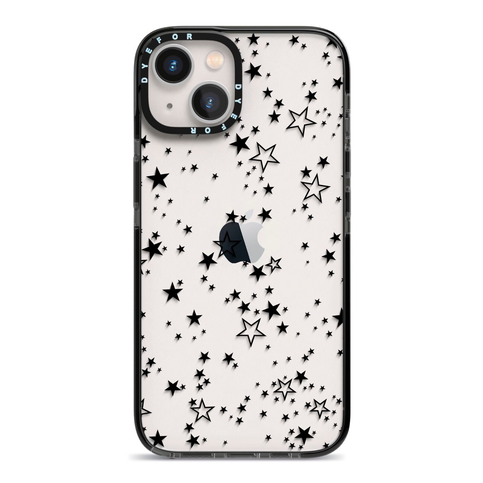 Star iPhone 13 Black Impact Case on Silver phone