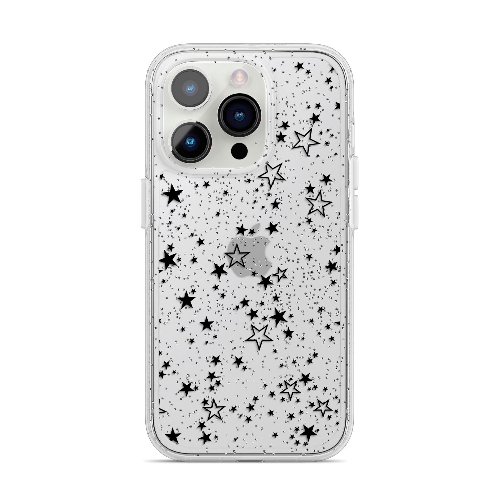 Star iPhone 14 Pro Glitter Tough Case Silver