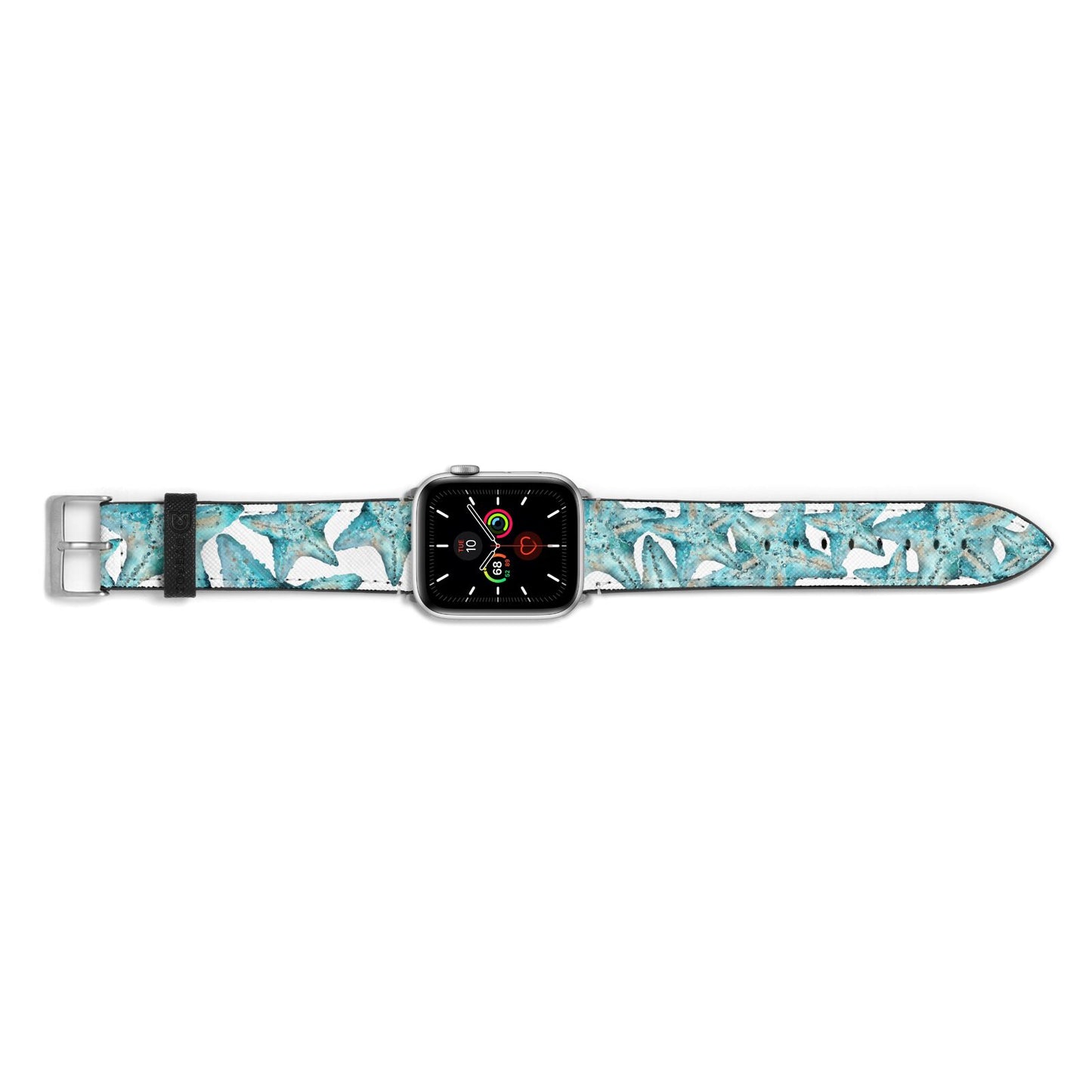 Starfish Apple Watch Strap Landscape Image Silver Hardware