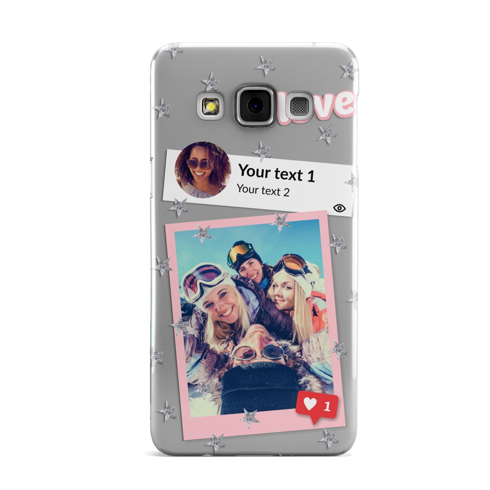 Starry Social Media Photo Montage Upload with Text Samsung Galaxy A3 Case