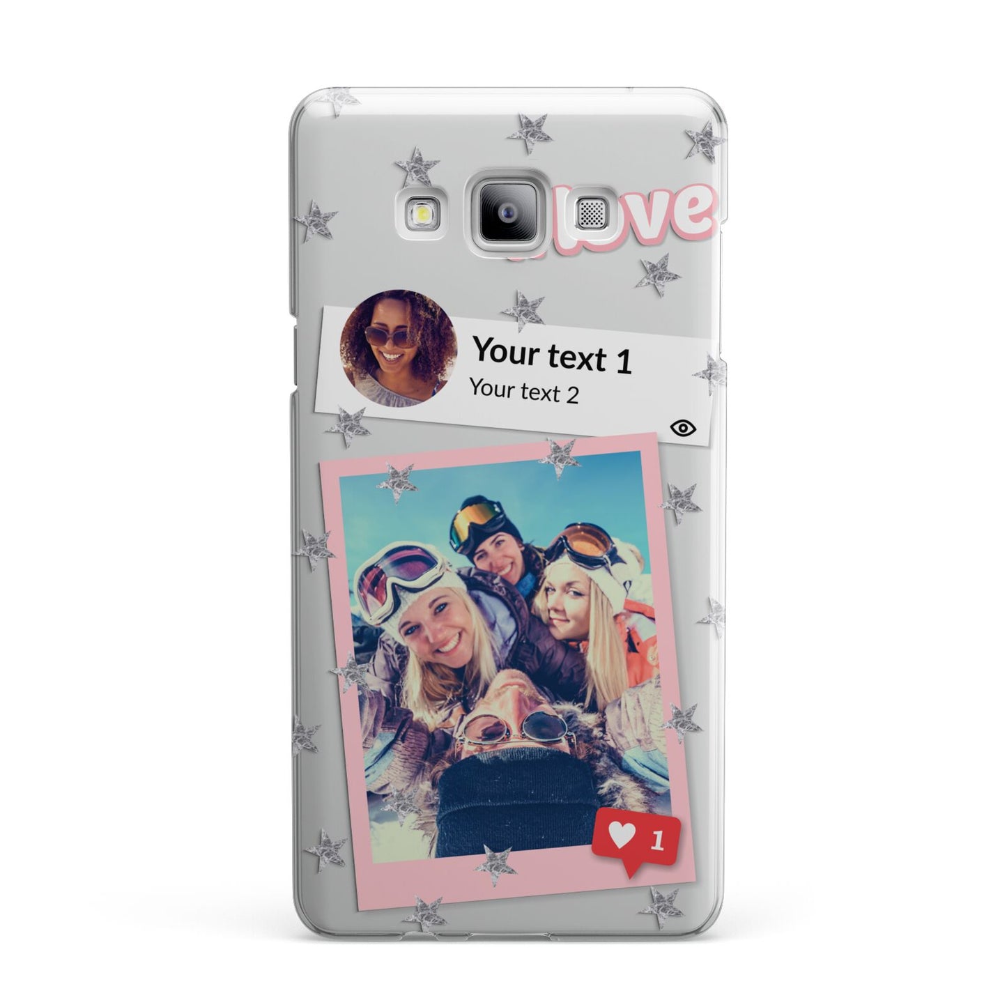Starry Social Media Photo Montage Upload with Text Samsung Galaxy A7 2015 Case