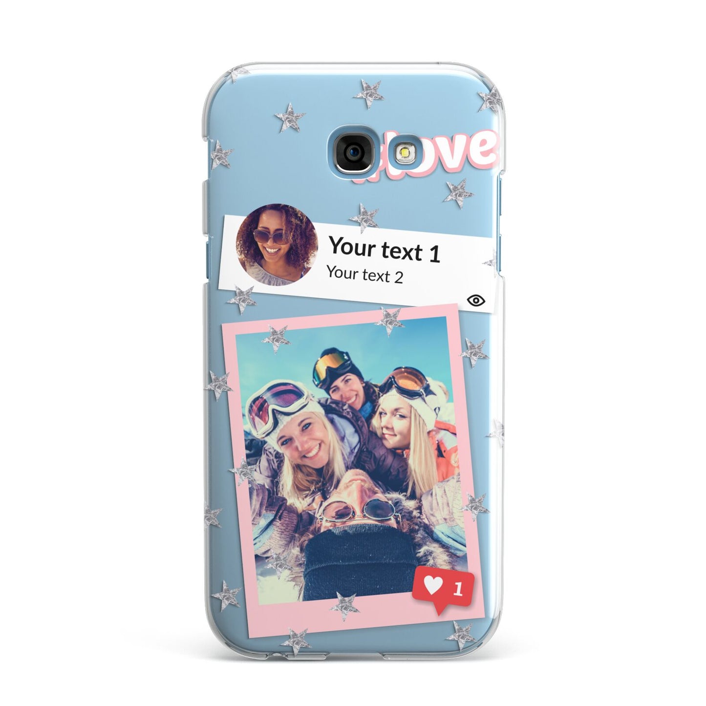 Starry Social Media Photo Montage Upload with Text Samsung Galaxy A7 2017 Case