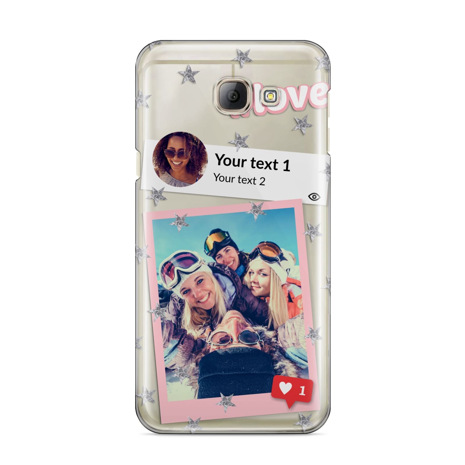 Starry Social Media Photo Montage Upload with Text Samsung Galaxy A8 2016 Case