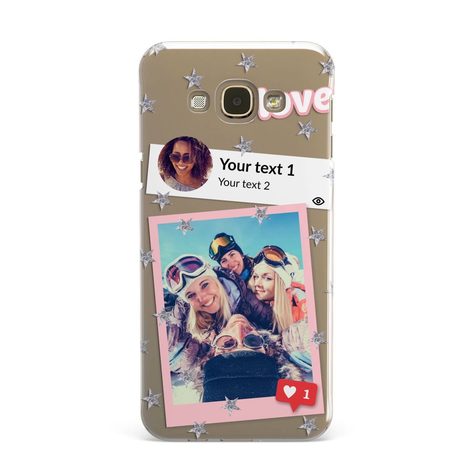 Starry Social Media Photo Montage Upload with Text Samsung Galaxy A8 Case