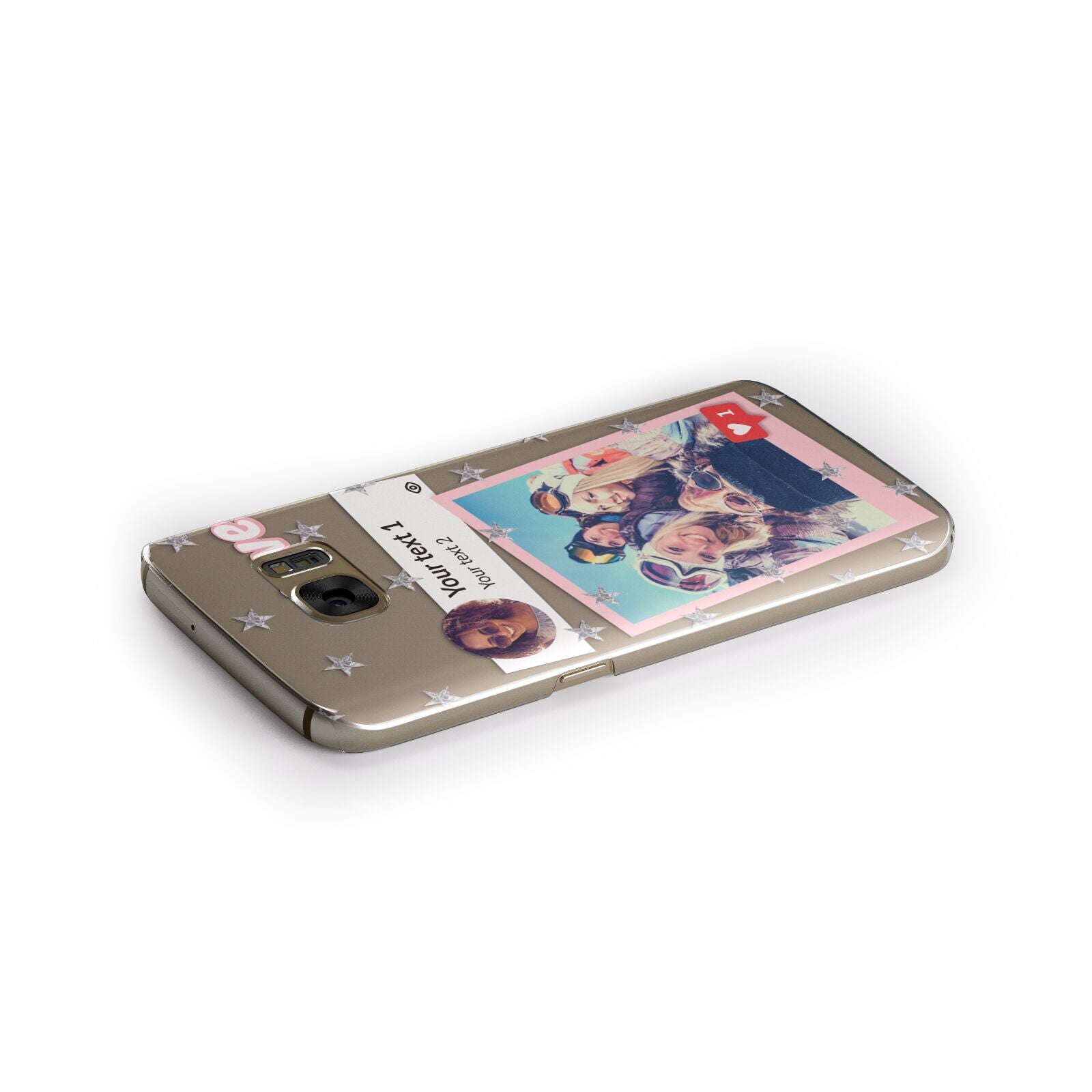 Starry Social Media Photo Montage Upload with Text Samsung Galaxy Case Side Close Up