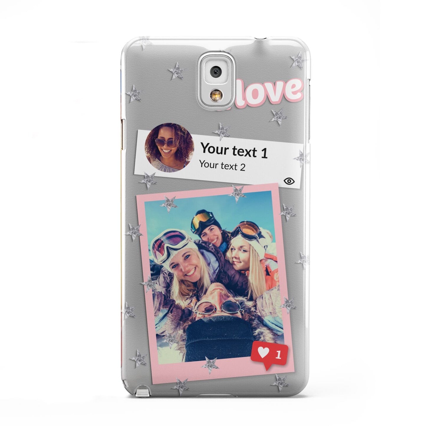 Starry Social Media Photo Montage Upload with Text Samsung Galaxy Note 3 Case