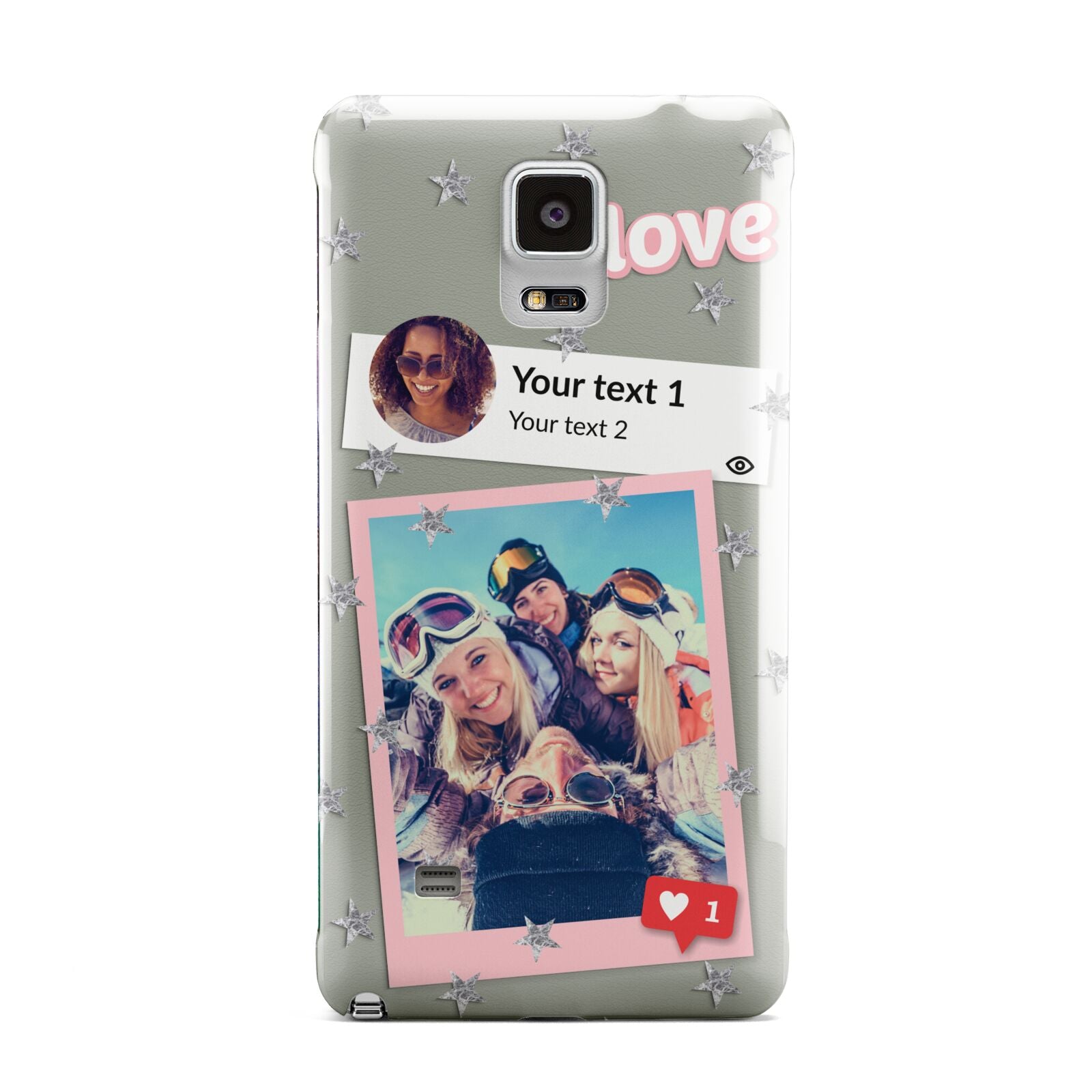 Starry Social Media Photo Montage Upload with Text Samsung Galaxy Note 4 Case