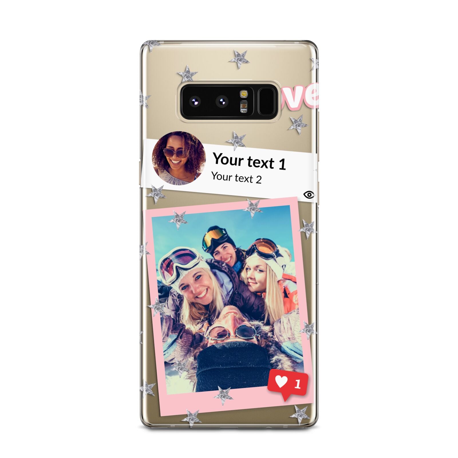 Starry Social Media Photo Montage Upload with Text Samsung Galaxy Note 8 Case