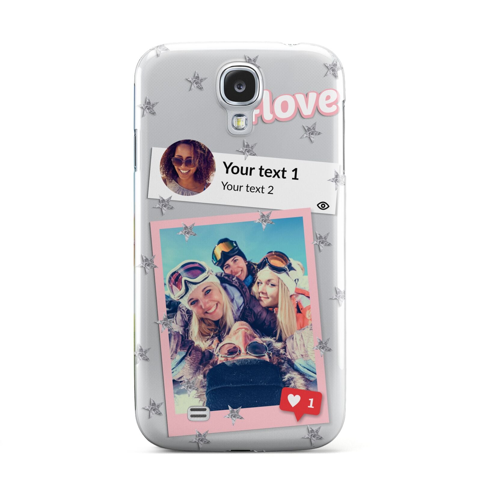 Starry Social Media Photo Montage Upload with Text Samsung Galaxy S4 Case