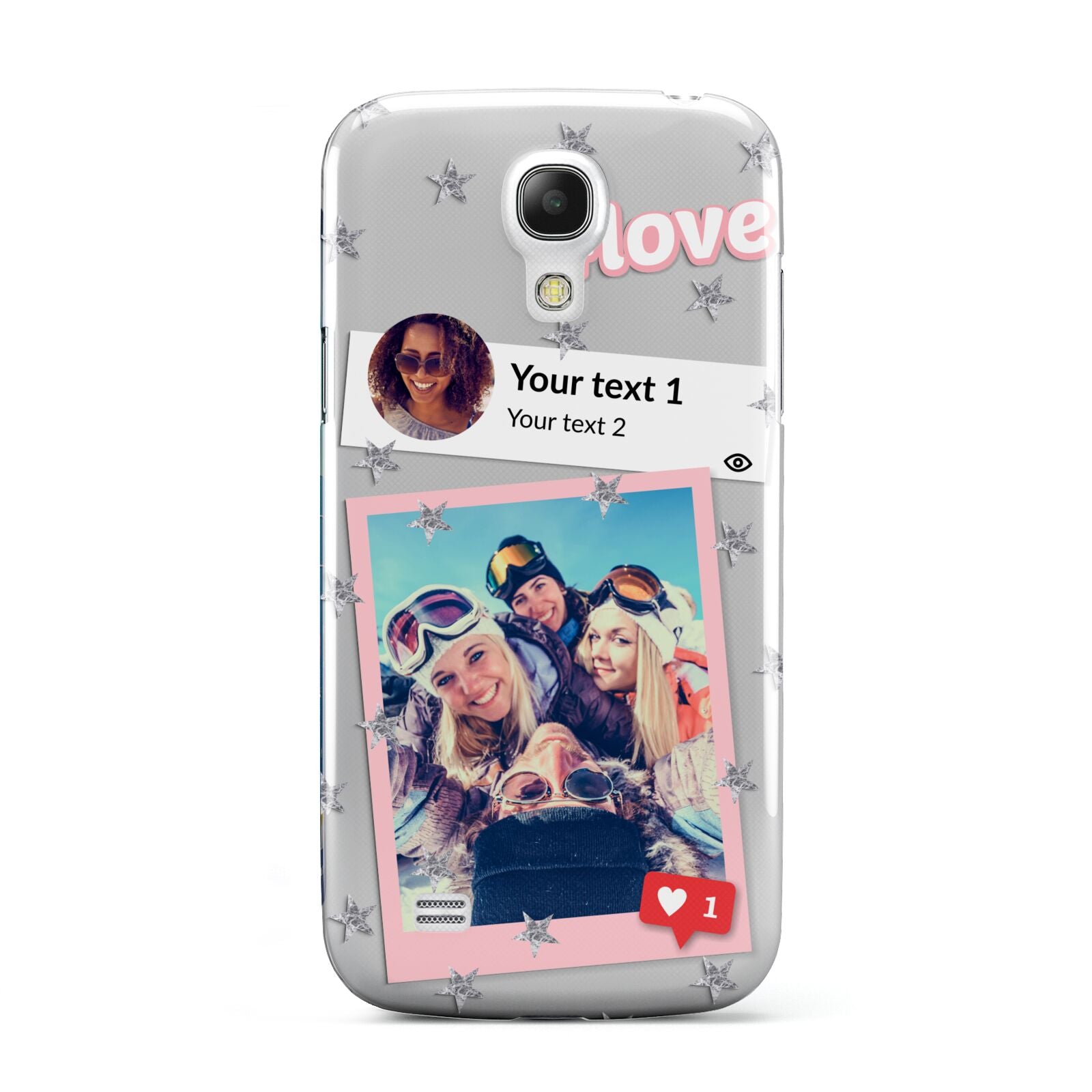 Starry Social Media Photo Montage Upload with Text Samsung Galaxy S4 Mini Case