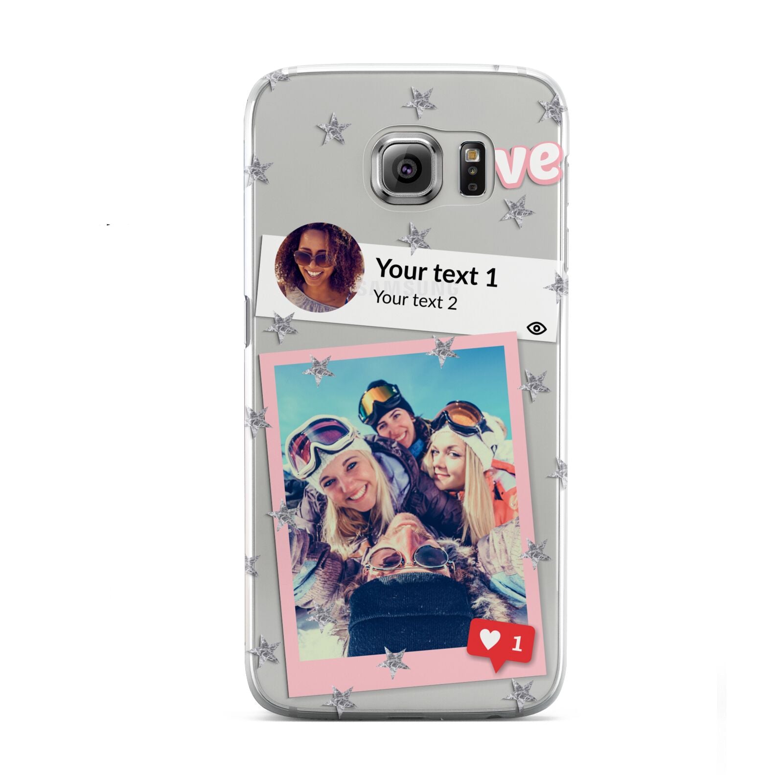 Starry Social Media Photo Montage Upload with Text Samsung Galaxy S6 Case