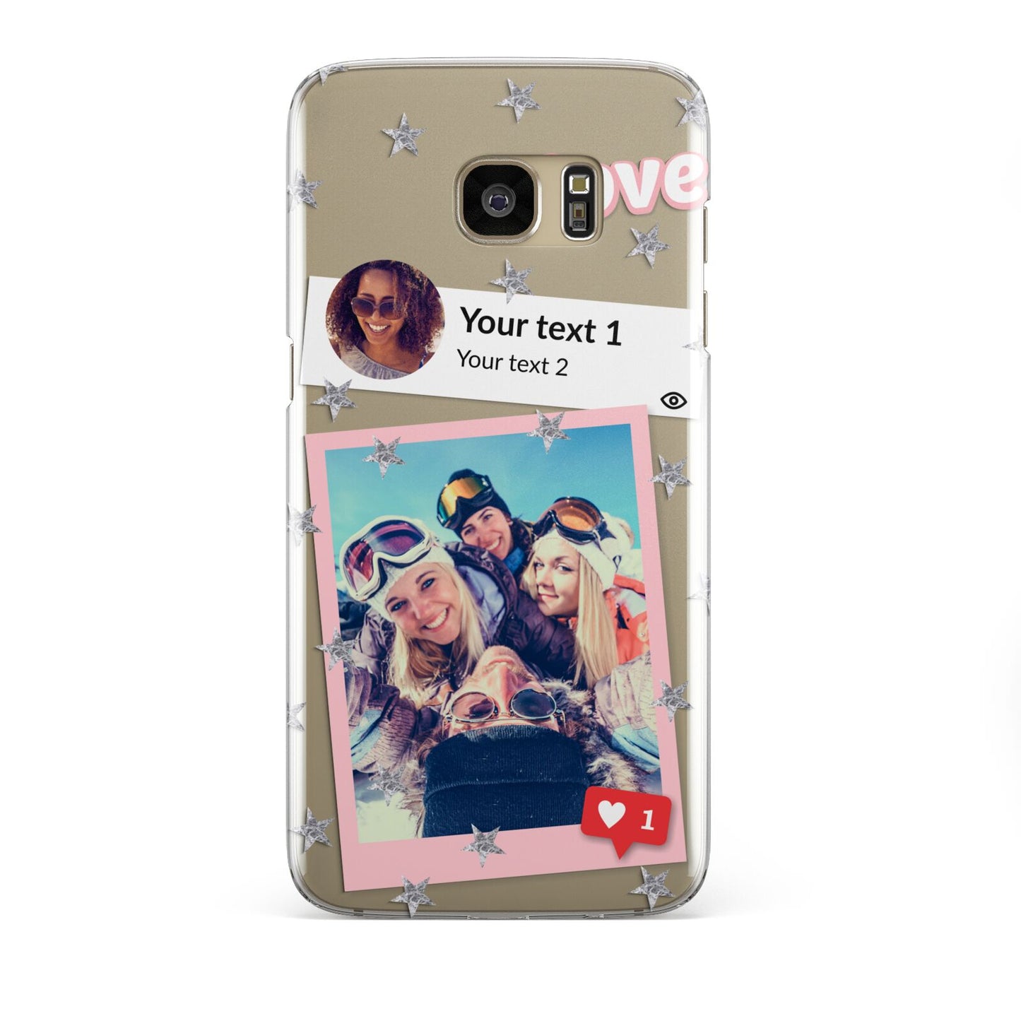 Starry Social Media Photo Montage Upload with Text Samsung Galaxy S7 Edge Case