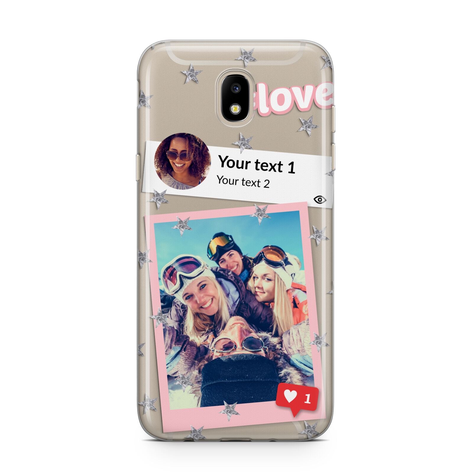 Starry Social Media Photo Montage Upload with Text Samsung J5 2017 Case